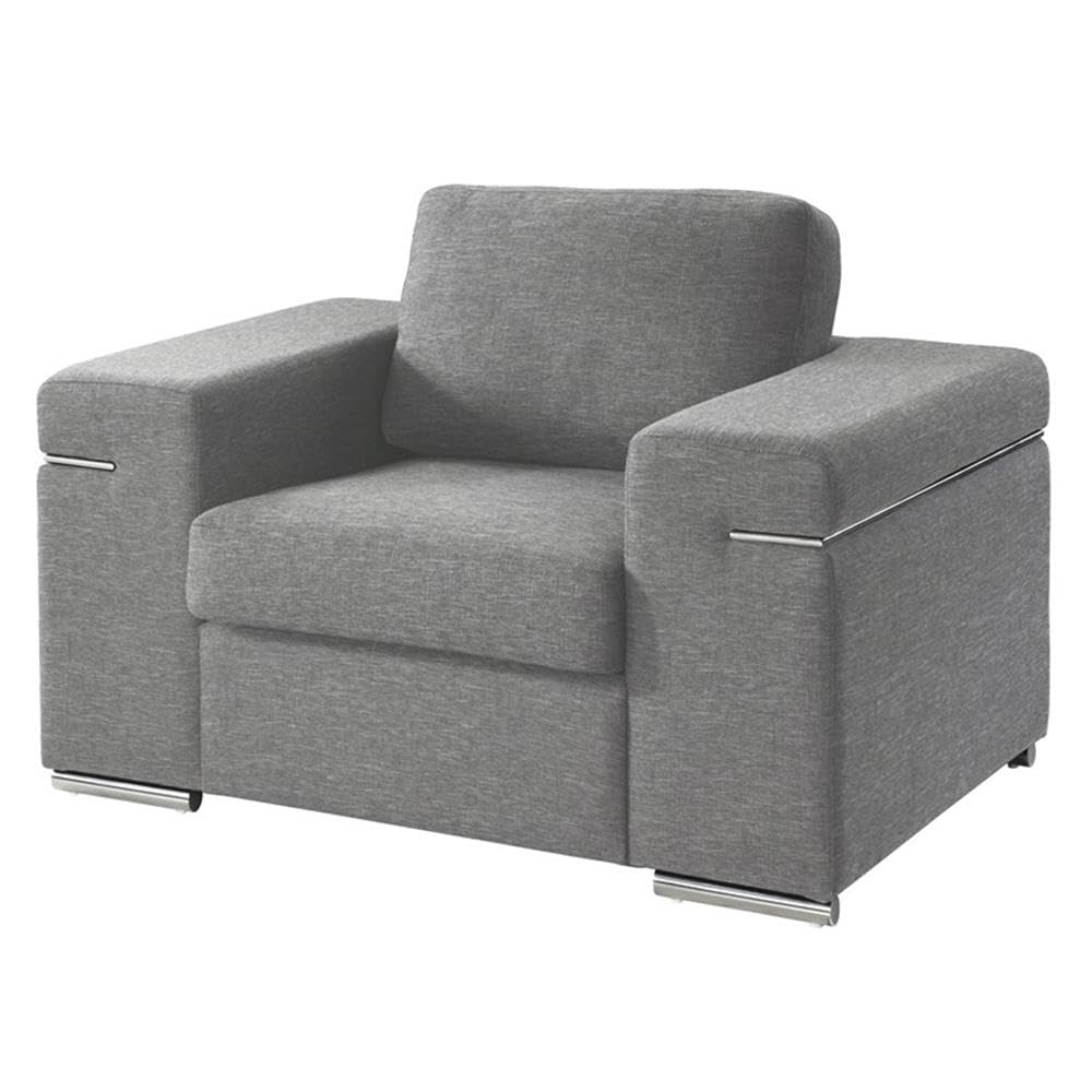 Gianna Light Gray Woven Fabric Arm Chair