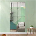 JEOYOO Full Length Wall Mirror Tiles, 8 x 8 x 8 PCS, Frameless Full Body Mirror Tiles for Bedroom,shatterproof Non Glass Mir