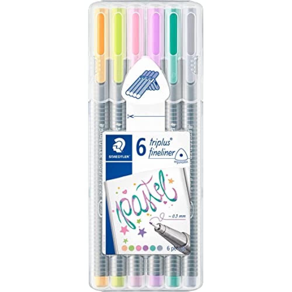 Staedtler 334Sbgc1A6 6 Piece Triplus Fineliner Pastel Pen Set
