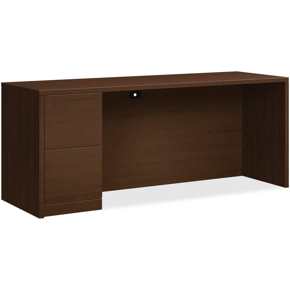 Hon 10500 Series Left Pedestal Credenza With 2 File Drawers, 72&quot; X 24&quot;, Mocha