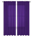 Decotex 2 Piece Solid Elegant Sheer Curtains Fully Stitched Panels Window Treatment Drape (54'' X 108'', Purple)