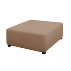 Purefit Super Stretch Form Fit Square Ottoman Cover Rectangle - Ottoman Slipcovers For Foot Stool & Folding Storage Furniture For Living Room With Nonslip Elastic Bottom (Medium-Xl, Camel)