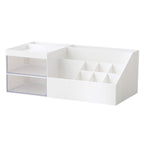 Marknor Cosmetic/Makeup Vanity Organizer Box, Mini Desk Storage For Office Supplies, Bathroom Counter Or Dresser, White