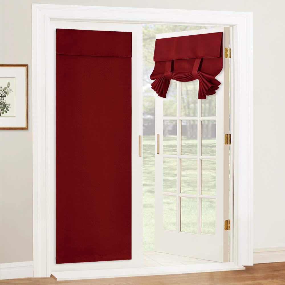 Ryb Home 2 Panels Blinds For Door, Thermal Insulated Curtain For Tricia Window Decor Room Darkening Drapery For Double French Do