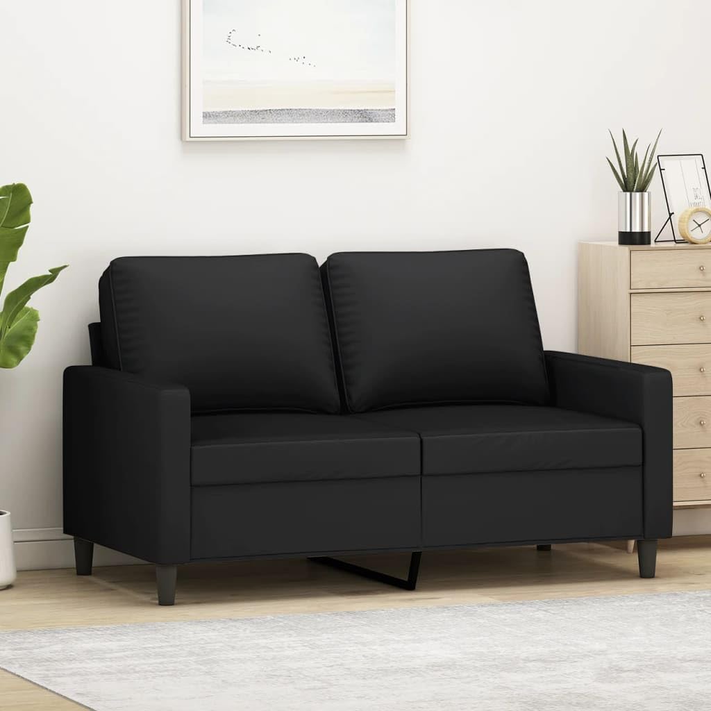 vidaXL Modern 2-Seater Sofa - Black Velvet - Luxurious Touch, Durable Metal Frame - Comfortable Padded Seats and Armrests - Perfect for Living Room, Lounge or Office Area