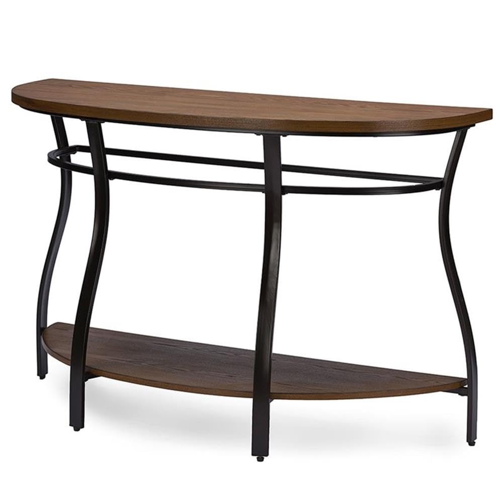 Baxton Studio Newcastle Wood and Metal Console Table