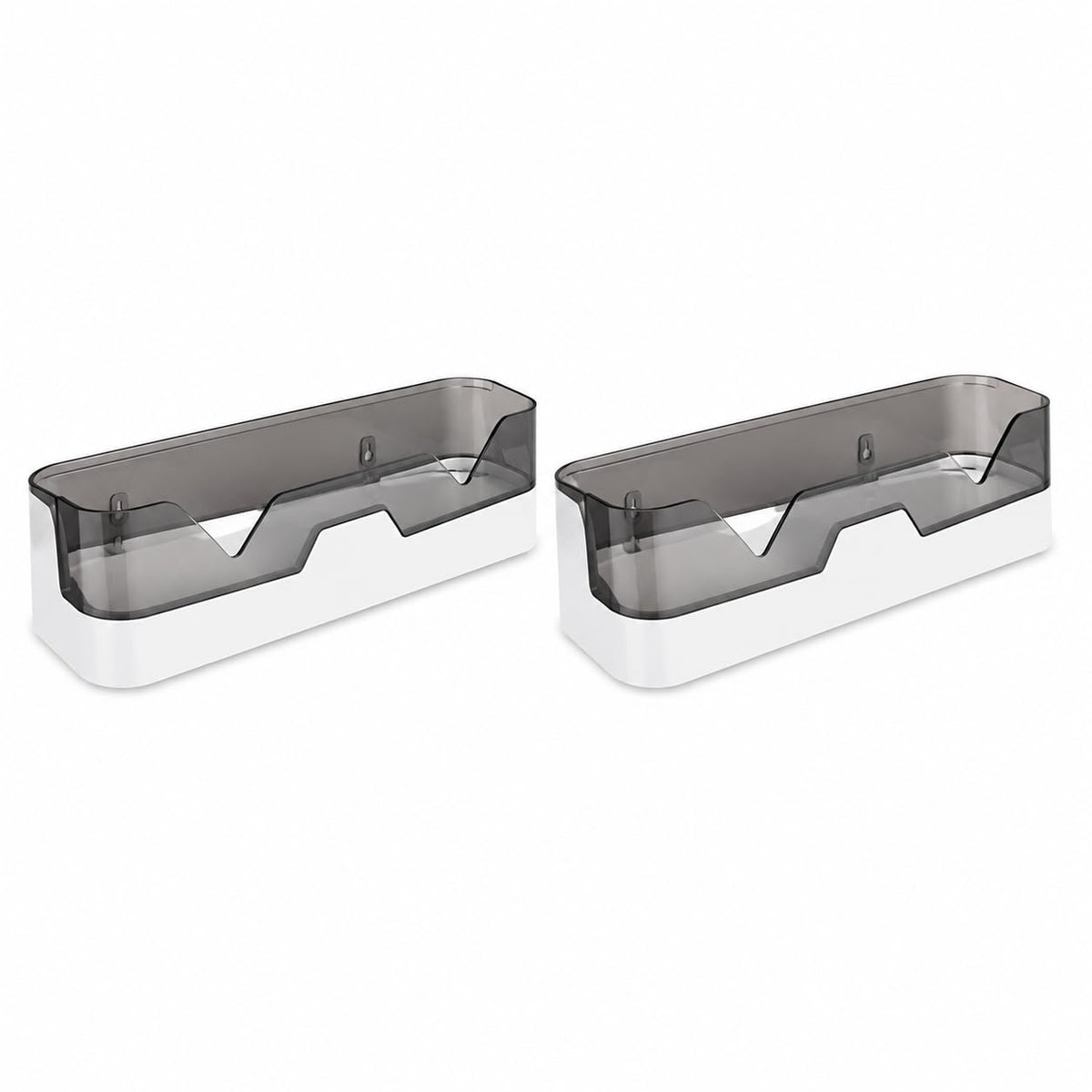 VARDISTA Self Adhesive Bathroom Shelf Wall Mounted Plastic Storage Rack with Hooks No Drilling Shower Organizer for Shampoo Soap