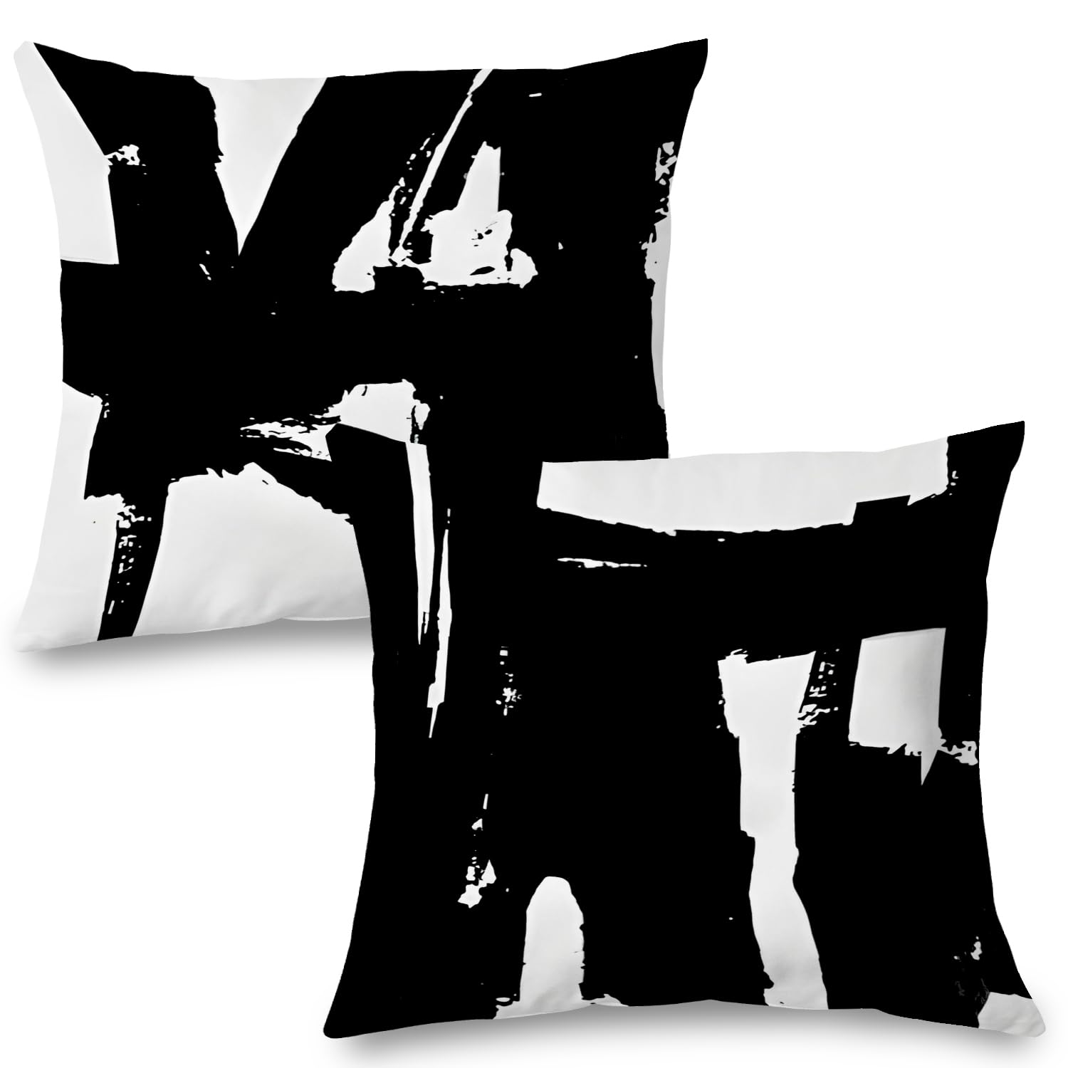 Supwhd Black And White Pillow Covers, Black And White Pillows Cover 22X22, Black And White Throw Pillows Cover Set Of 2, Black A