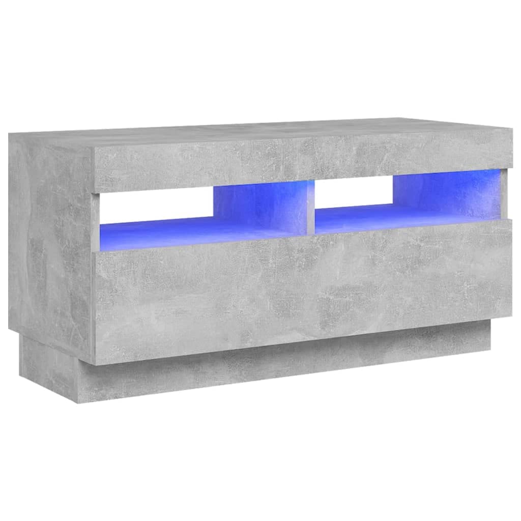 vidaXL TV Cabinet with LED Lights Concrete Gray 32&quot;x14&quot;x16&quot;