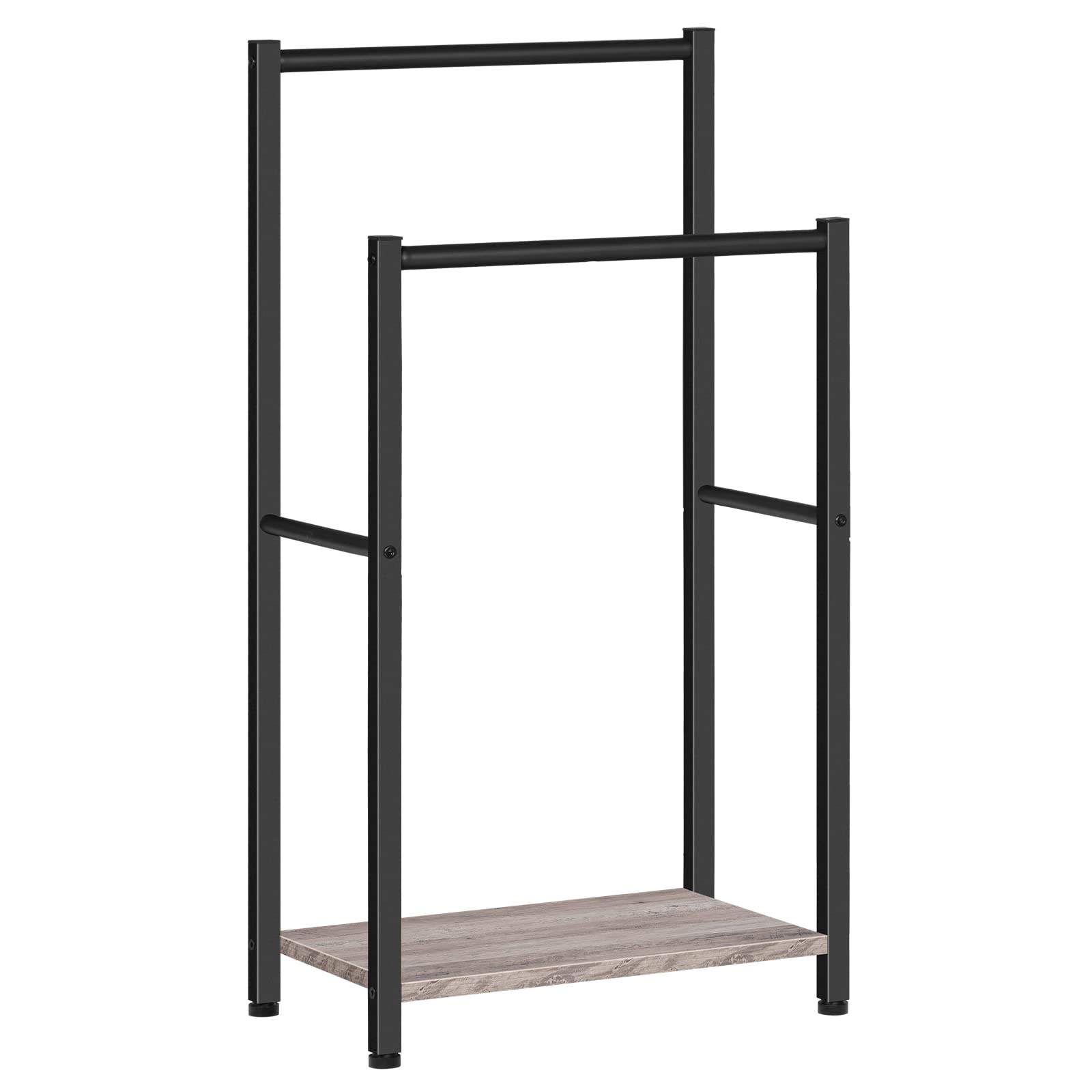 HOOBRO Freestanding Towel Rack, 2 Tier Blanket Ladder Holder for Bathroom, 16.5 L x 9.4 W x 31.5 H, Blanket Rack, Industrial Dry
