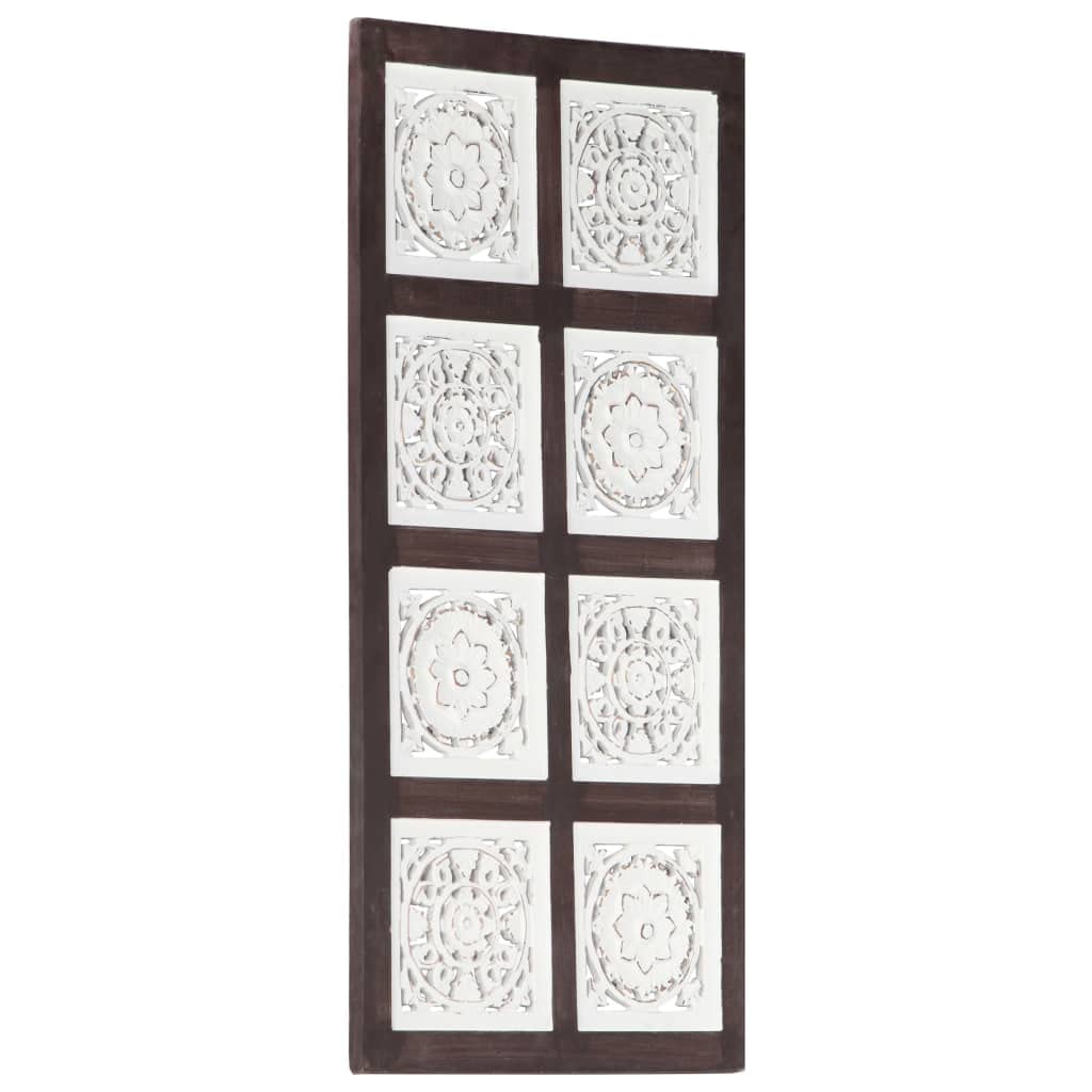 Vidaxl Decorative Hand-Carved Mdf Wall Panel - Brown And White - 15.7&quot;X31.5&quot;X0.6&quot; - Easy To Install, Clean & Maintain