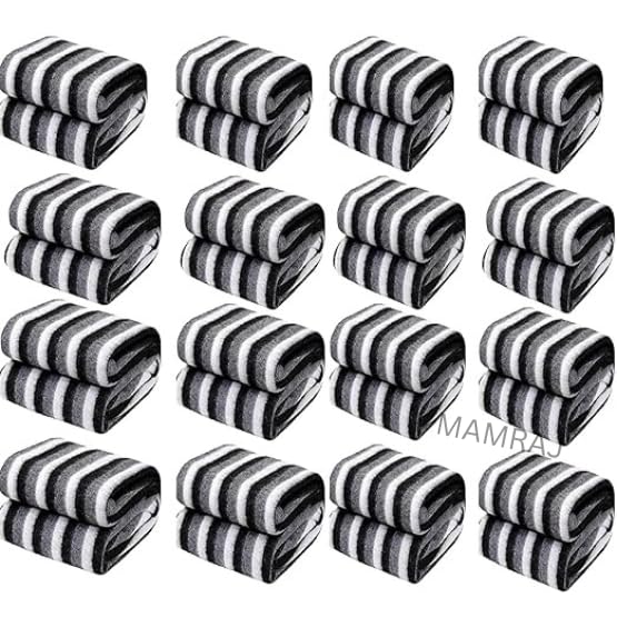 MAMRAJ Stylish Polar Striped Single Bed AC Fleece Wool Blanket  58x88 Inch (Black and White) Skin Friendly. || Set of 60 ||