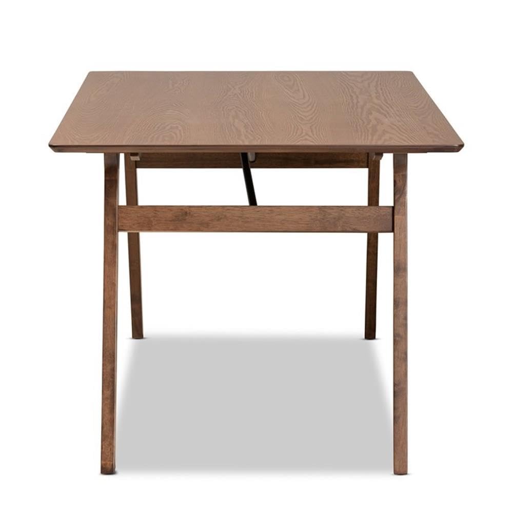 Baxton Studio Saxton Mid-Century Modern Transitional Walnut Brown Finished Wood Dining Table