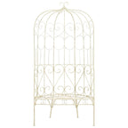 Vidaxl Wrought Iron Outdoor Patio Bench, 37.4' In Antique White | Aesthetic Design | Comfortable Wide Seat | Durable Material | Easy Assembly