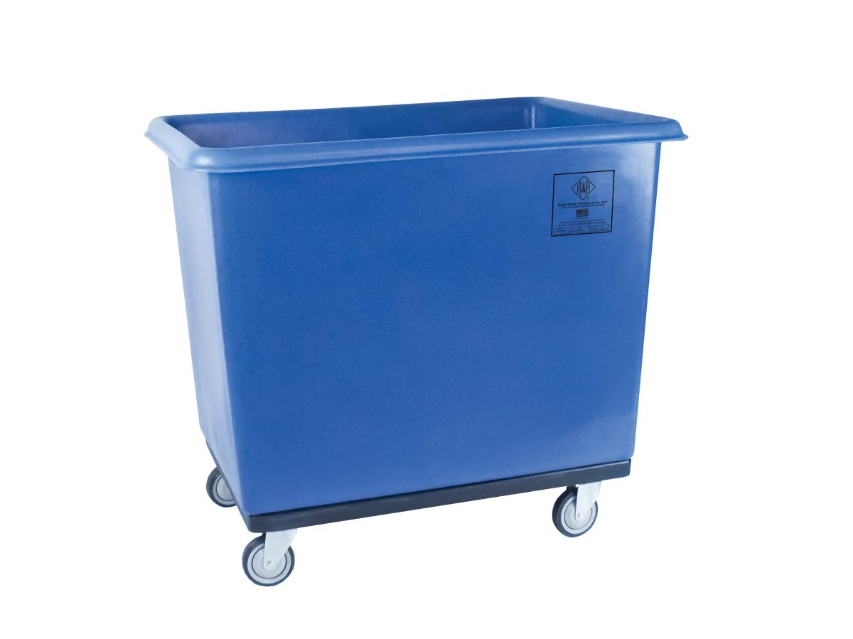 R&B Wire Products 4620B 20 Bushel Standard Poly Truck All Swivel Casters, Blue - 49.75 x 34 x 37.75 in.