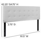 Flash Furniture Lennox Tufted Upholstered Queen Size Headboard In White Vinyl