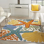 HomeRoots 100% Polypropylene 5’ x 8' Multicolor Indoor Outdoor Area Rug