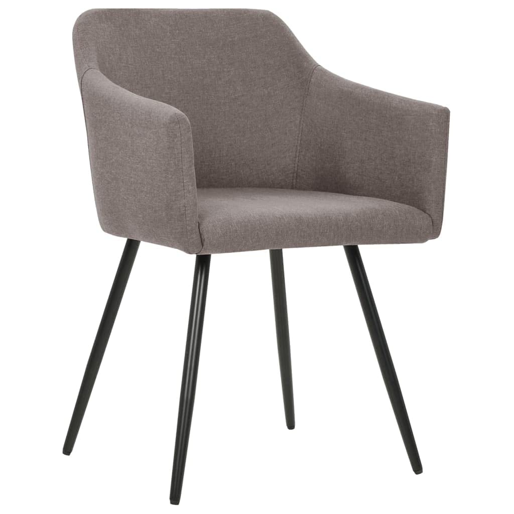 vidaXL Modern Taupe Fabric Dining Chairs - Set of 4 - Comfortable, Ergonomically Curved Design, Durable Metal Frame, Ideal for Dining Room & Kitchen