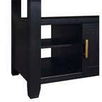 Yves Rubbed Charcoal Wood Counter Height Dining Table with Storage