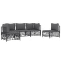 vidaXL 5 Piece Patio Lounge Set - Comfortable Outdoor Seating with Cushions, Durable Steel Frame, Anthracite Color, Modular Design