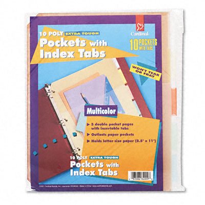 Ring Binder Divider Pockets With Index Tabs (5/Pack) [Set Of 2]