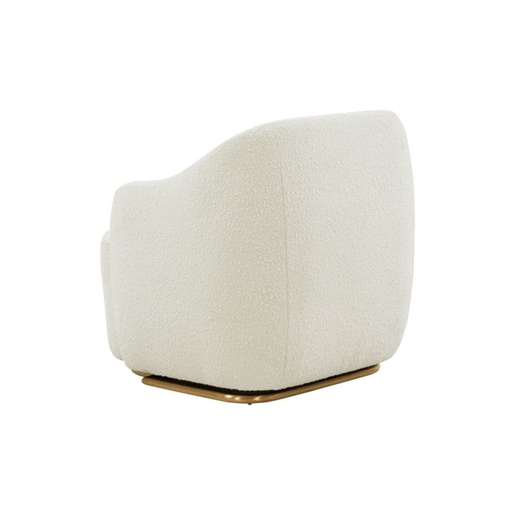 HomeRoots Stylish Off White Sherpa and Steel Chair