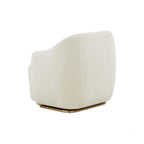 HomeRoots Stylish Off White Sherpa and Steel Chair
