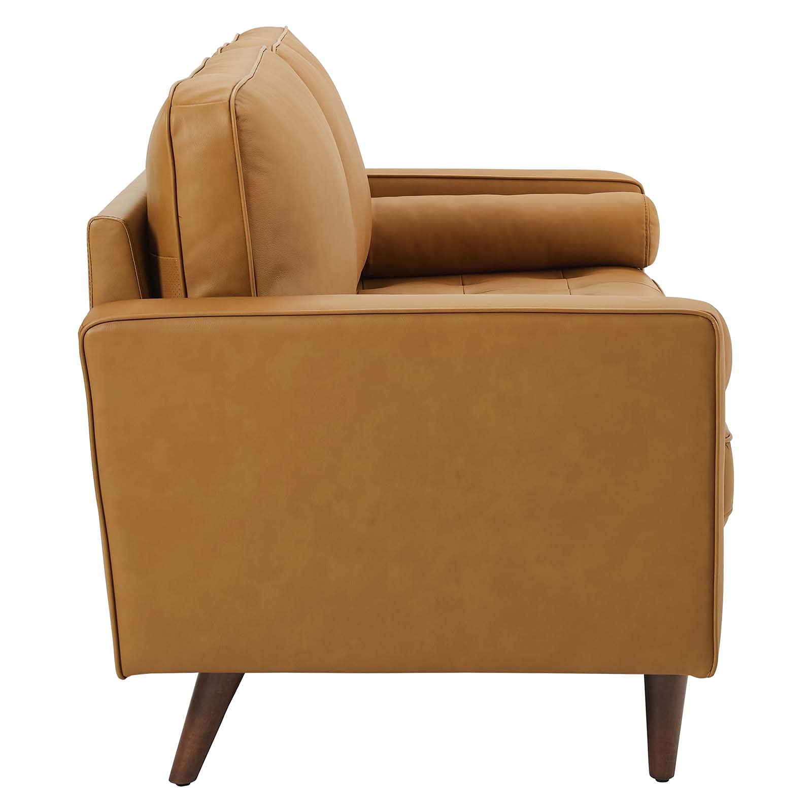 Modway Valour 73&quot; Leather Tufted Sofa in Tan