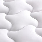 Sleep Zone Cooling Mattress Topper Queen Mattress Pad, Quilted Fitted Mattress Cover, Machine Washable, Soft Fluffy Down Alternative, Deep Pocket 8~21 Inch (White, Queen)