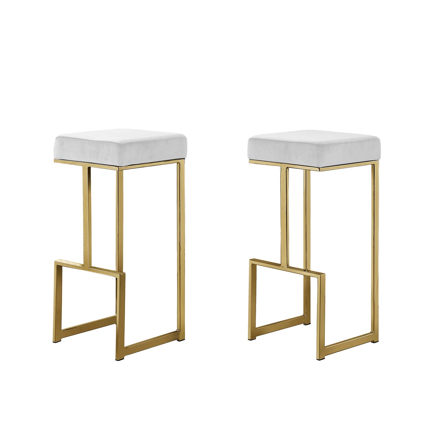Best Master Furniture Dorrington Velvet Backless Bar Stool - Thumbnail 4