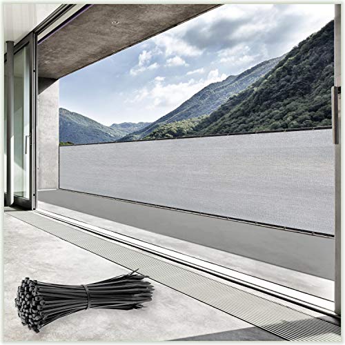 Colourtree Customized Size Fence Screen Privacy Screen Grey 8' X 43' - Commercial Grade 170 Gsm - Heavy Duty - 3 Years Warranty