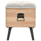 vidaXL Storage Bench - Travelling Trunk Design, 43.3" Solid Wood Fir, Retro Look, Multicolor, Integrated Storage Solution, Durable and Long-Lasting.