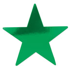 Beistle Foil Star Cutouts, 24 Pieces, 12', Green