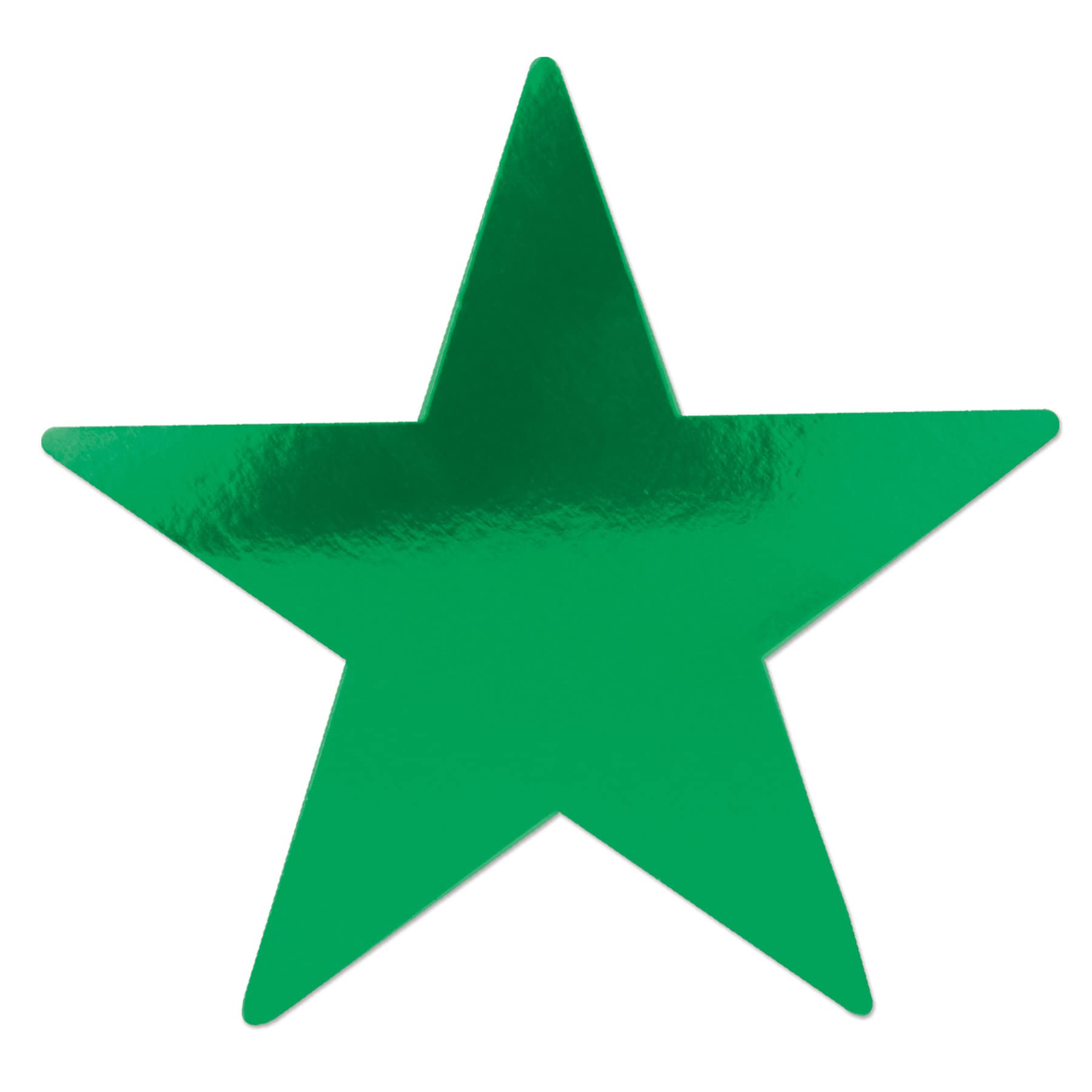 Beistle Foil Star Cutouts, 24 Pieces, 12', Green