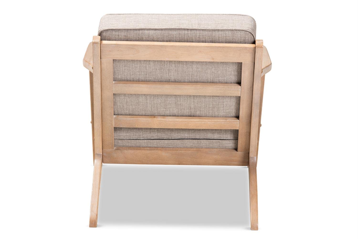 Baxton Studio Sigrid Mid-Century Modern Light Grey Fabric Upholstered Antique Oak Finished 2-Piece Wood Armchair and Ottoman Set