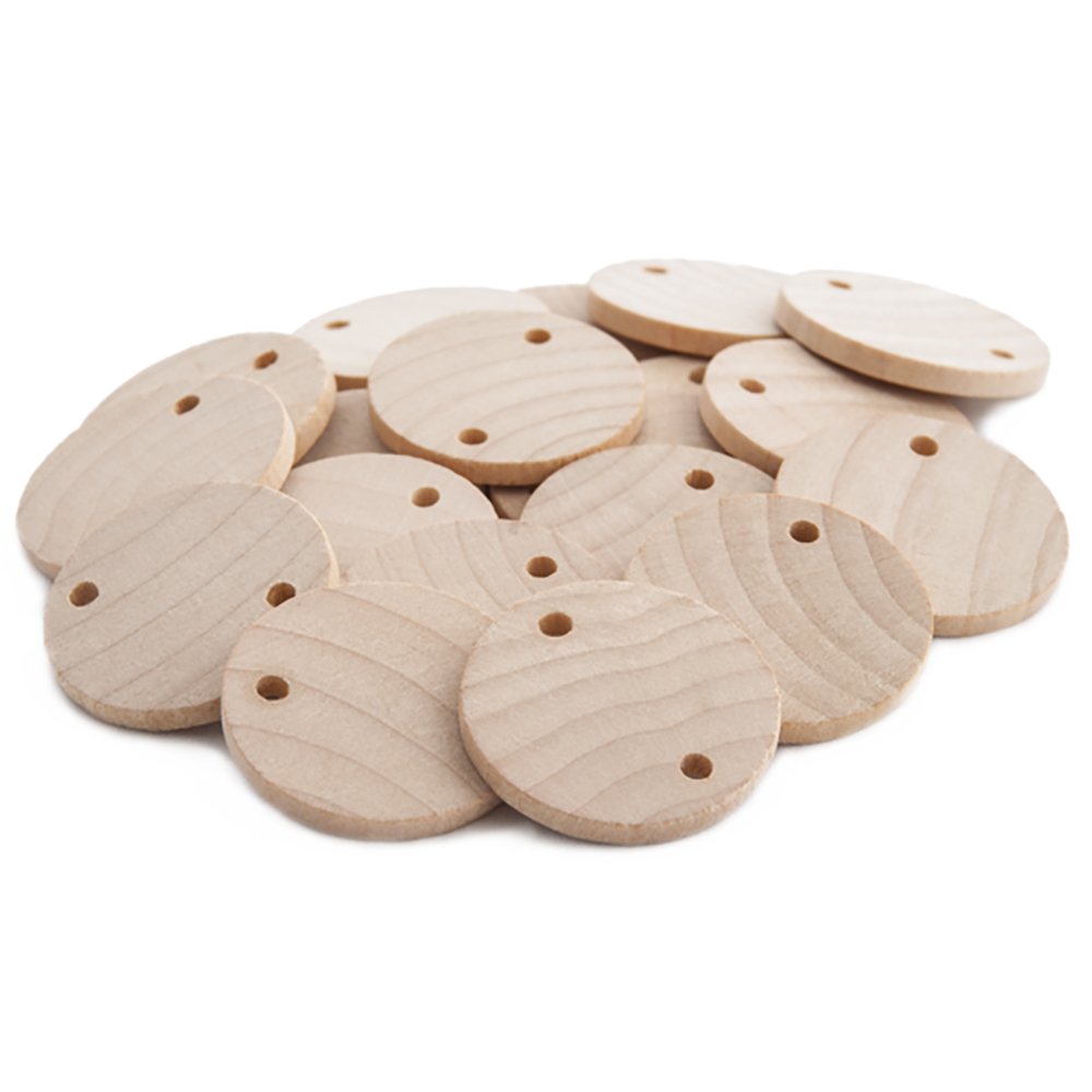 Round 1-1/4 Inch Real Wooden Board Tags - Circular Wooden Tags For Birthday Boards, Chore Boards Or Other Special Dates (1-1/4 |