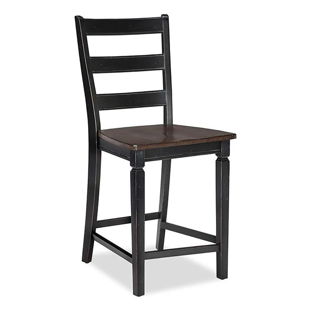 Intercon Glenwood Barstool, 24&quot;, Rubbed Black/Charcoal