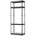Baxton Studio Gavin Black Metal 4-Shelf Closet Storage Racking Organizer
