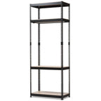Baxton Studio Gavin Black Metal 4-Shelf Closet Storage Racking Organizer