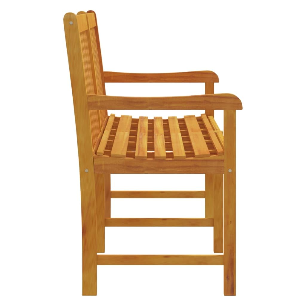 vidaXL Solid Acacia Wood Patio Bench - Weather-Resistant and Durable Outdoor Seating with Easy Maintenance and Comfortable Armrests and Backrest, Oil-Finished Brown Bench