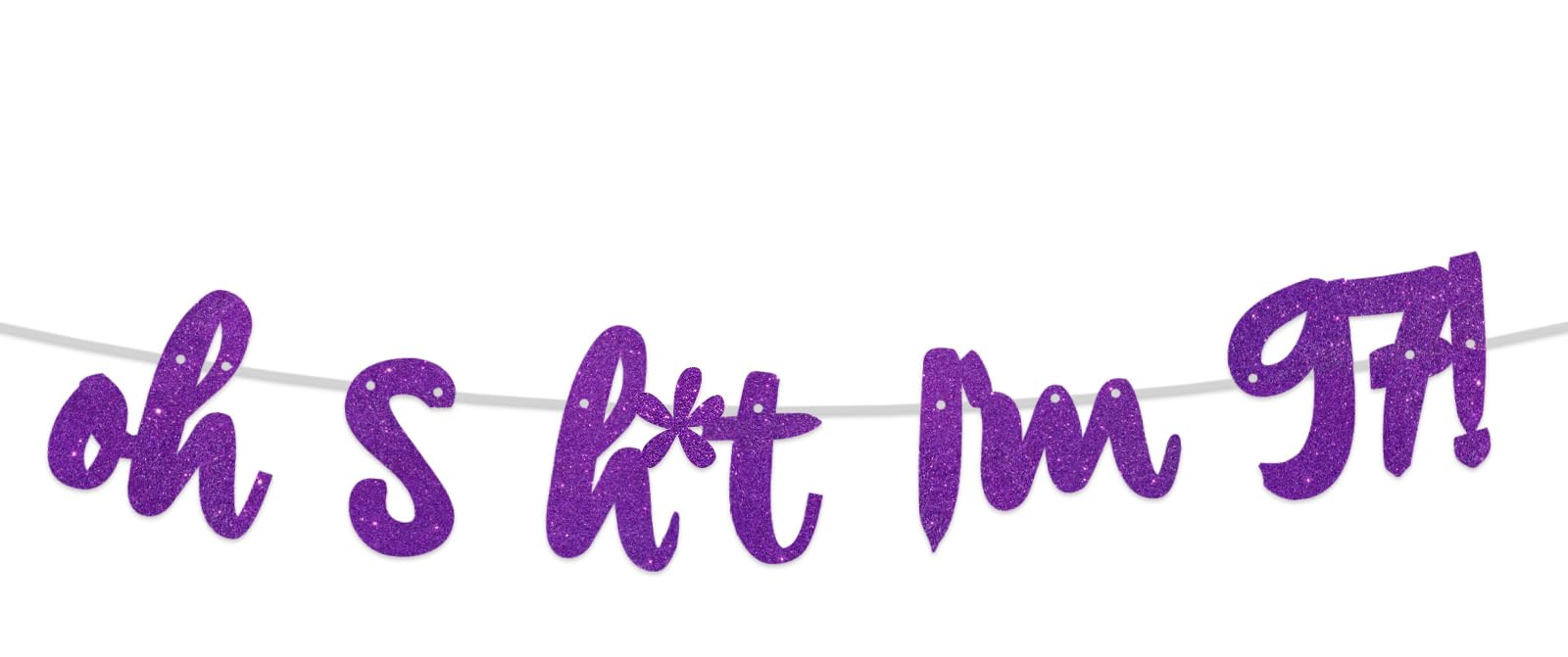 Oh S*it Im 97! Banner Backdrop Glitter Purple Hello 97 Cheers to 97 Years Old Theme Decorations Decor for Boy Girl Happy 97th Bi
