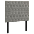 Vidaxl Classic Velvet Headboards, Light Gray, Set Of 2, Stylish Design, Solid Larch Wood & Engineered Wood Construction, Bed Frame Accessories, 39.4"X2.8"X30.7"/34.6"