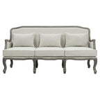 Acme Furniture Upholstered Sofa with Nailhead Trim, Cream and Brown