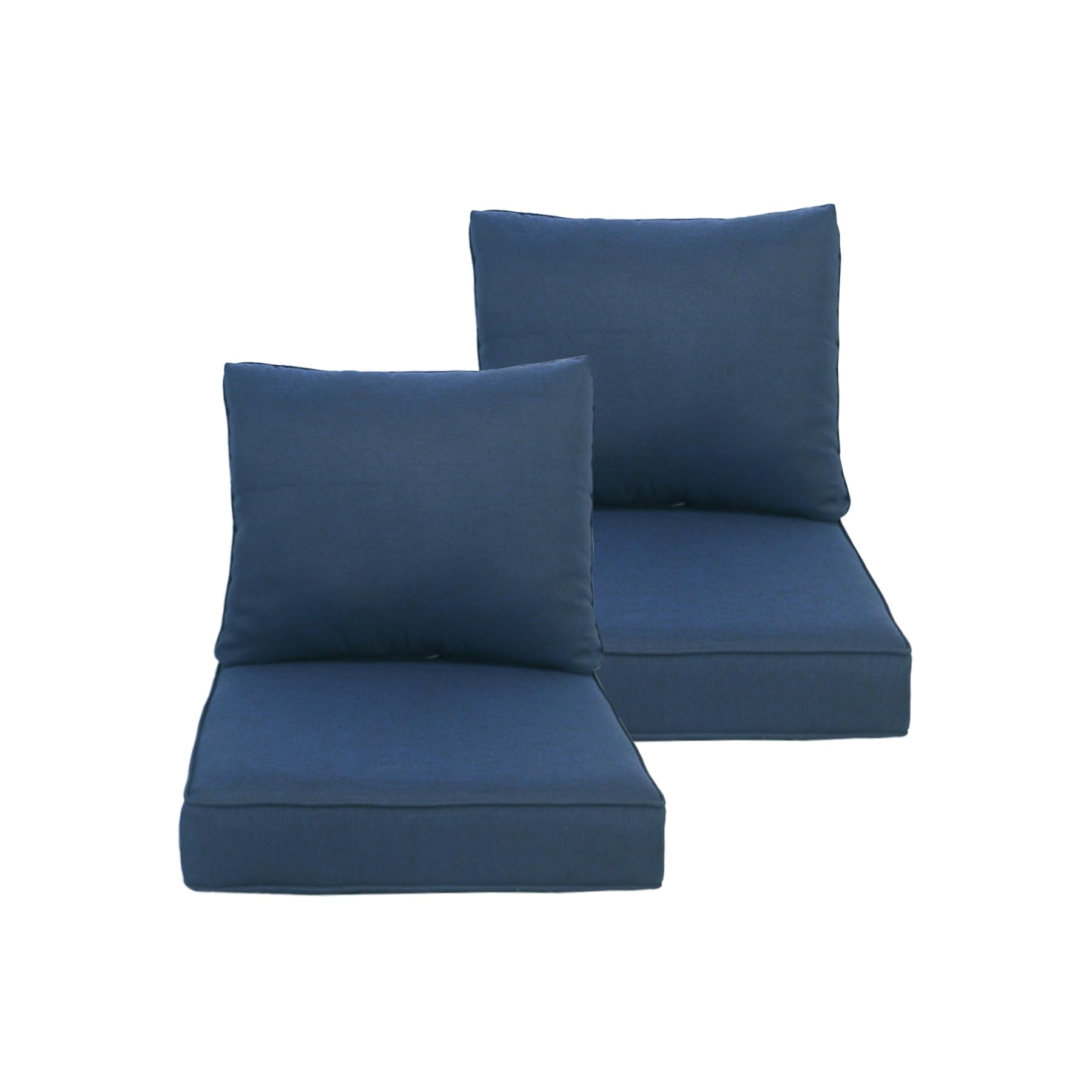 Localive 24X24 Inch Outdoor/Indoor Deep Seat Patio Cushions Set Of 2 Deep Seat Bottom Resilient Foam Filling With Ties&Zipper Wa