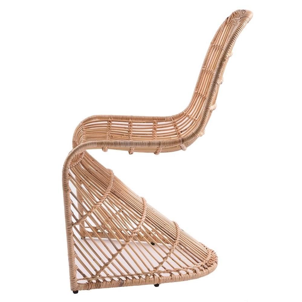 New Pacific Direct Groovy Rattan, Set of 2 Dining Chairs, Natural