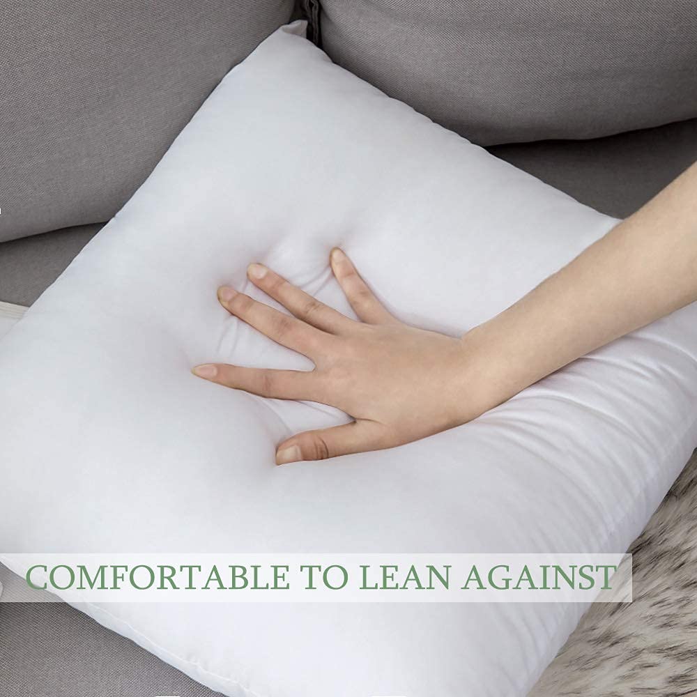 MIULEE Throw Pillow Insert Polyester White 12x18 Inch