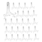Artliving 3'' Clear Plastic Stand Cookie Holder Display Stand Place Card Holder Display Easels at Weddings, Birthday Party(24 Pa