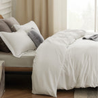 Bedsure Ivory Duvet Cover Full Size - Soft Double Brushed Duvet Cover For Kids With Zipper Closure, 3 Pieces, Includes 1 Duvet C