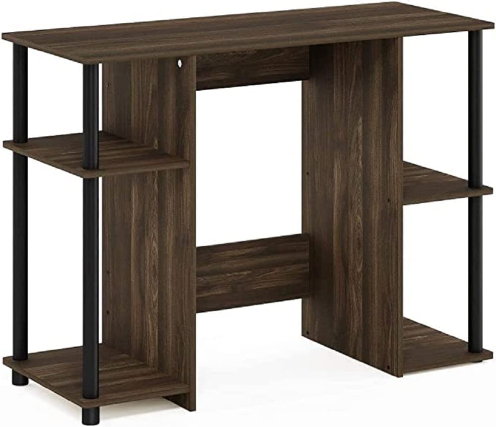 Furinno Jaya Computer Study Desk, Columbia Walnut/Black