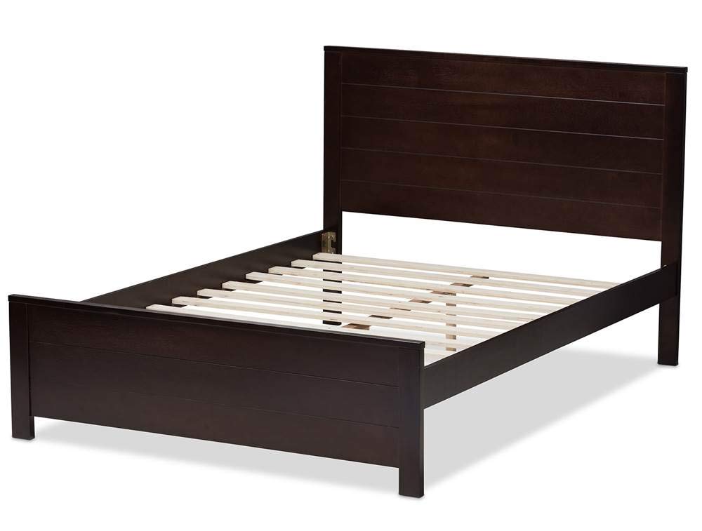 Baxton Studio Catalina Modern Classic Mission Style Platform Bed Brown/Full//Dark Wood/Mission/Rubber Wood/Poplar